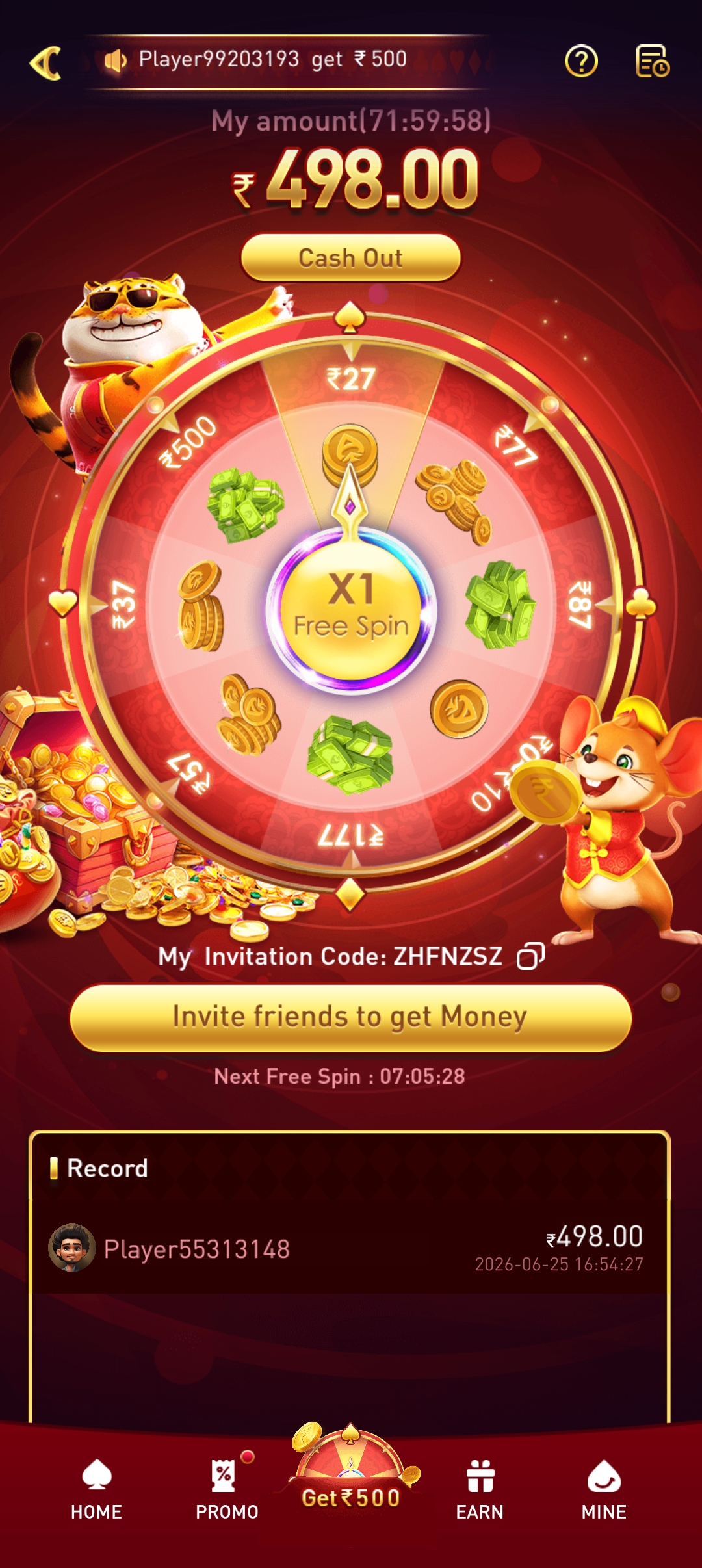 777in app screenshot — Track every win in your wallet